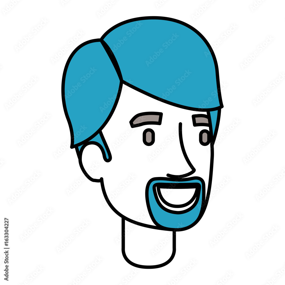 silhouette color sections of young man face with hair and van dyke beard vector illustration silhouette color sections of young man face with hair and van dyke beard vector illustration