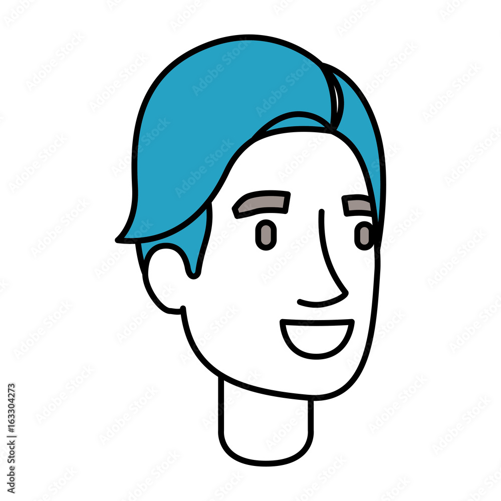 silhouette color sections of man face with hair side fringe vector illustration silhouette color sections of man face with hair side fringe vector illustration