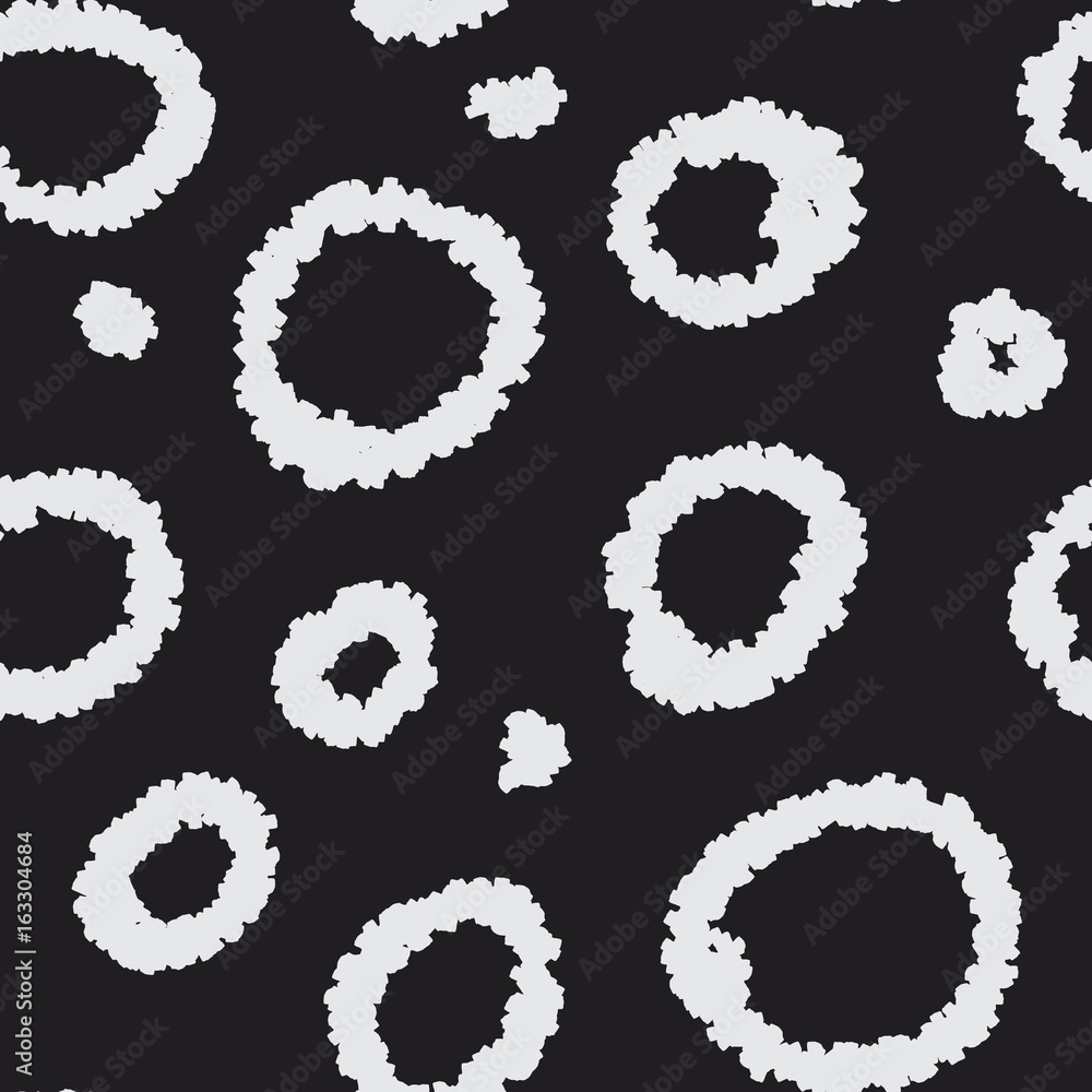 Smoke circle clouds hand drawn seamless vector pattern. Abstract background for print, party invitation, textile, wallpaper, poster, home decor, packaging, wrapping, or web usage.