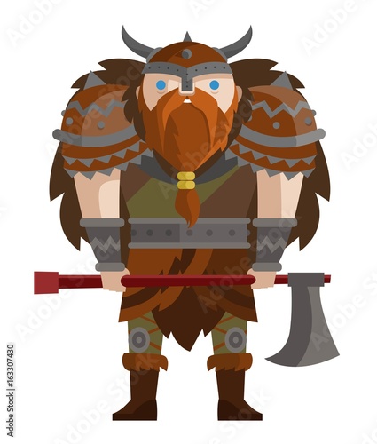 cute barbarian viking with axe