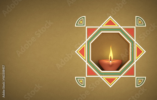  Indian Oil Lamp with Traditional Design photo