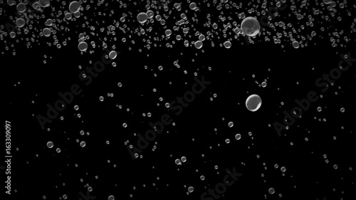 Billede på lærred Bubble Surges on Black Background 3d illustration