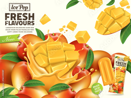 Fresh mango ice pop ads