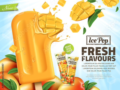 Fresh mango ice pop ads