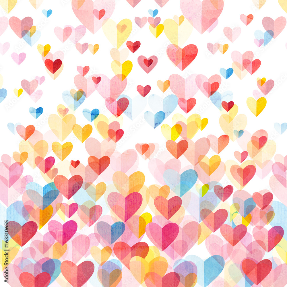 Watercolor painting background heart