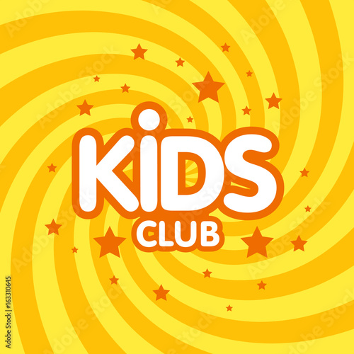 Kids club letter sign poster vector illustration