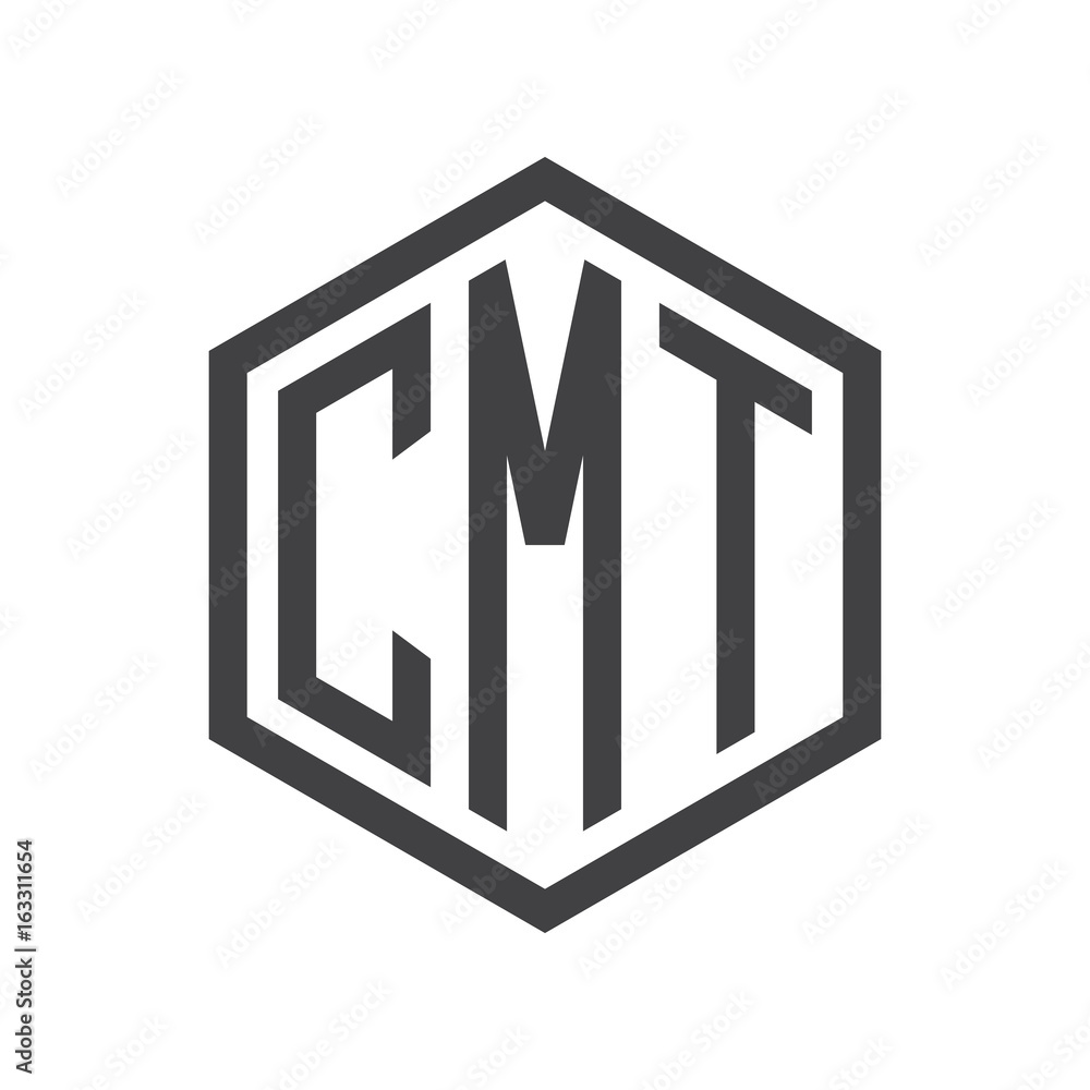 three-letter initials hexagon logo black three-letter initials hexagon logo black