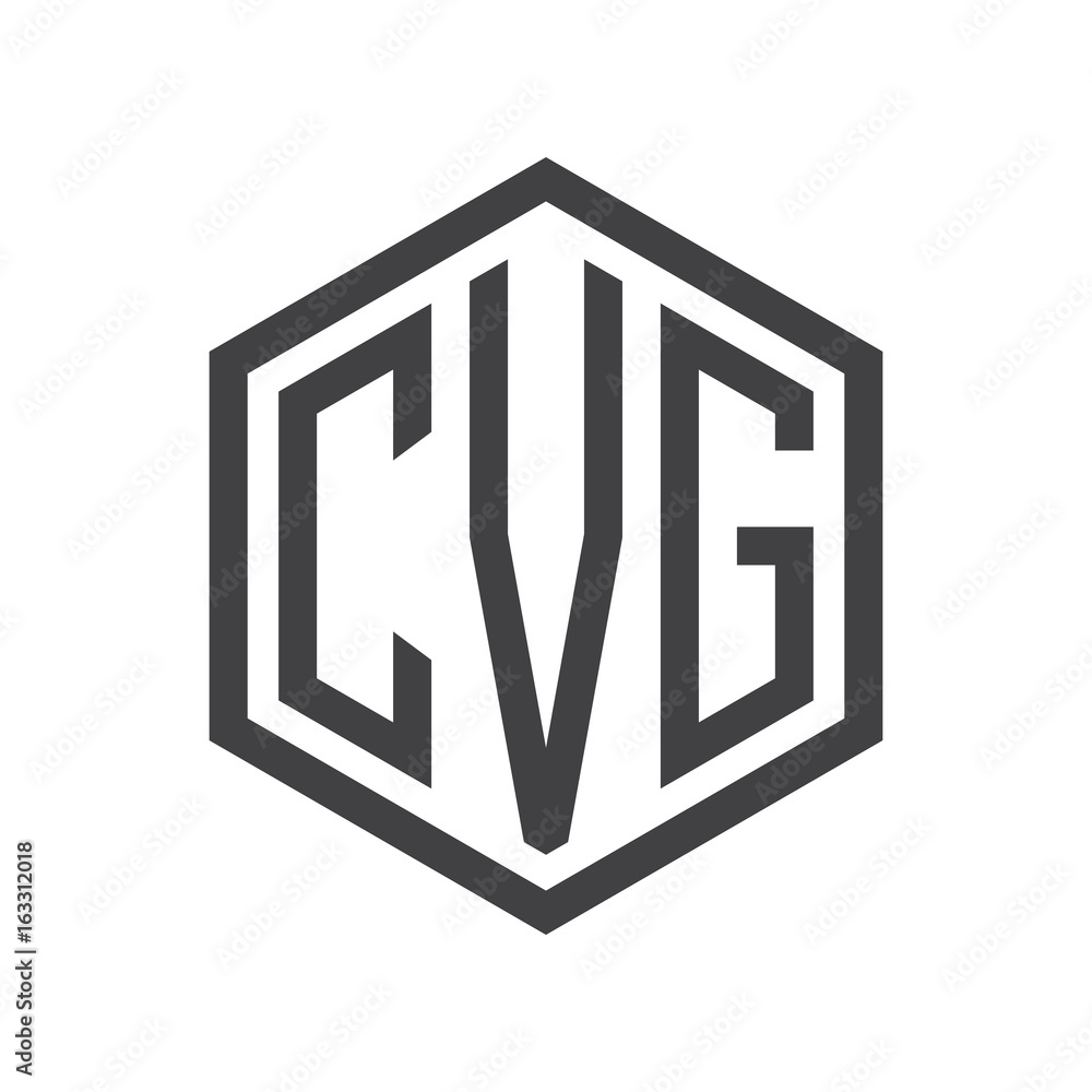 three-letter initials hexagon logo black three-letter initials hexagon logo black