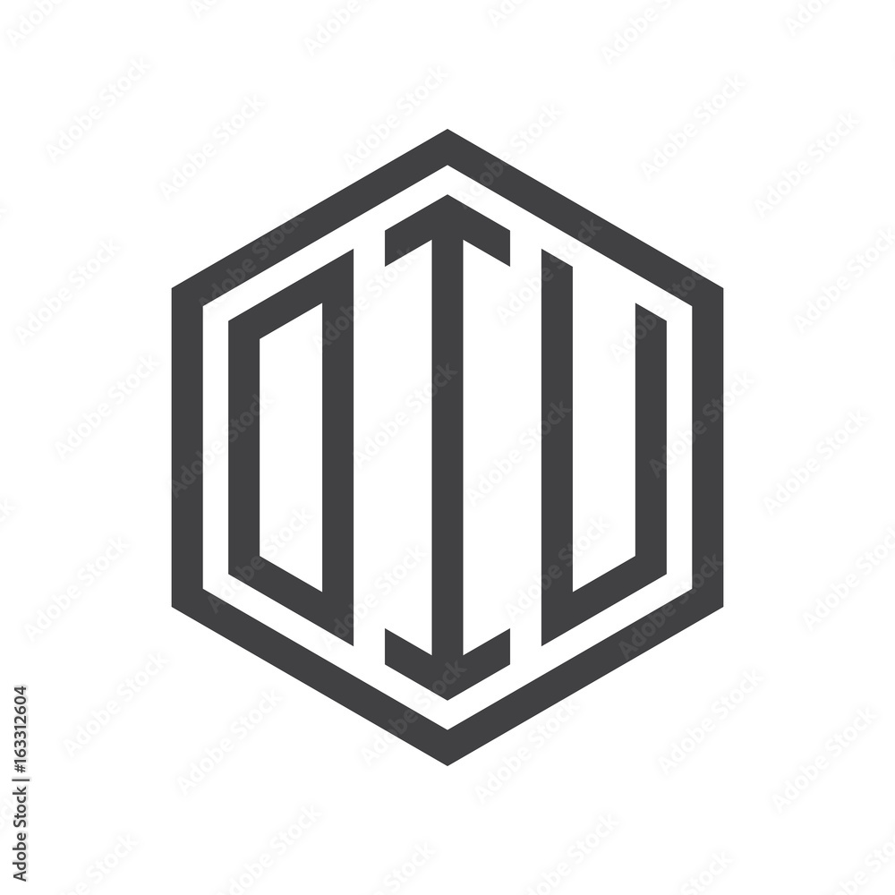 three-letter initials hexagon logo black three-letter initials hexagon logo black