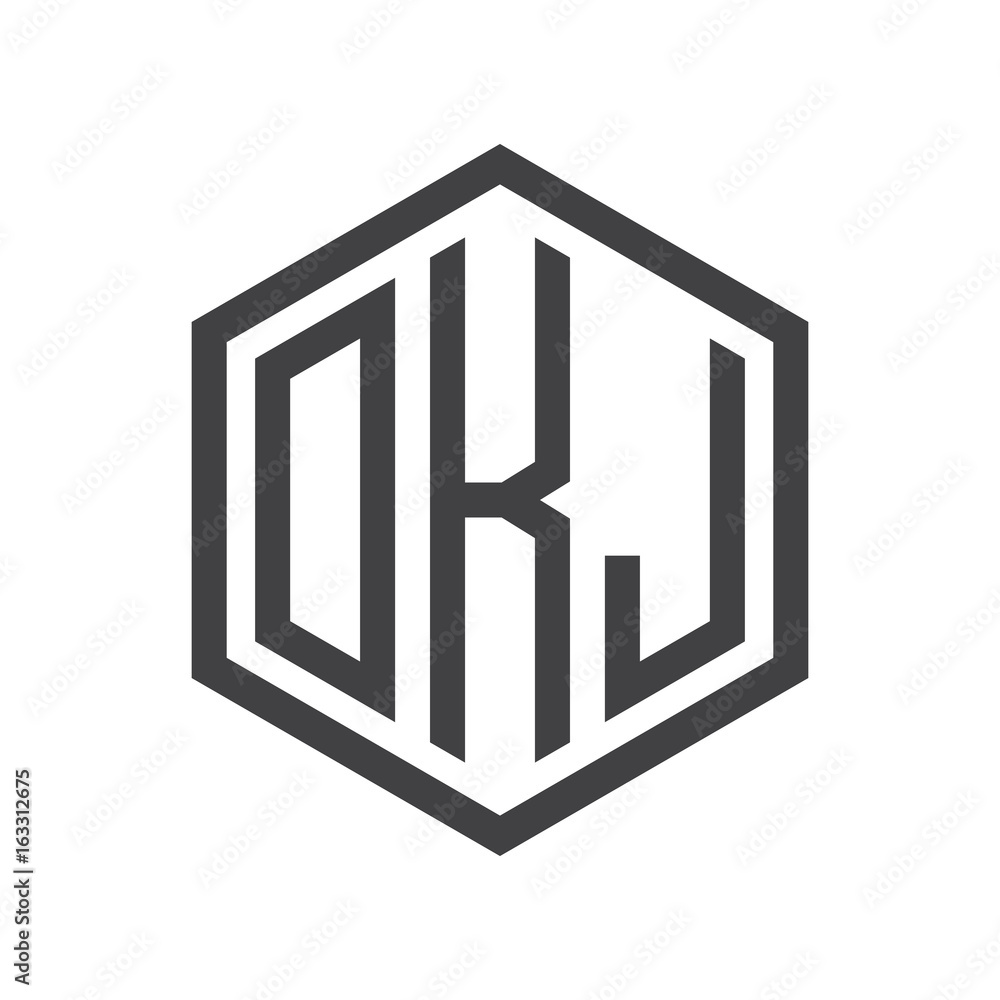 three-letter initials hexagon logo black three-letter initials hexagon logo black
