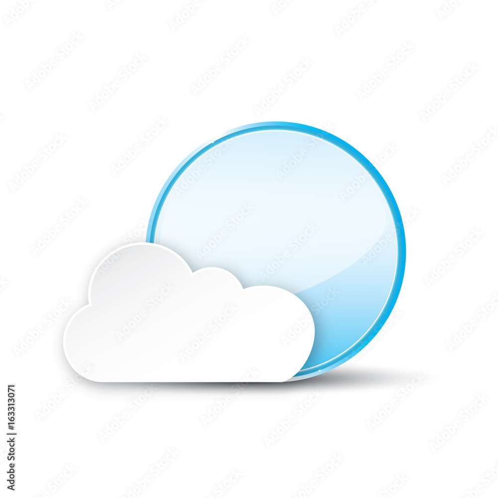 Circle with cloud on white background Circle with cloud on white background