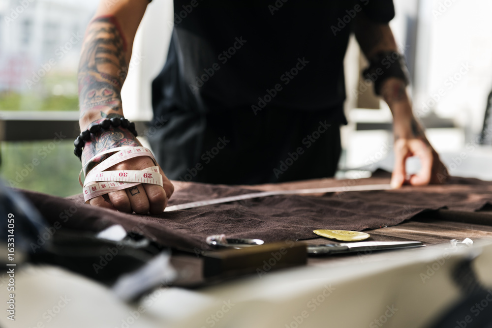 Fashion Designer Cutting Tailor Made Concept Fashion Designer Cutting Tailor Made Concept
