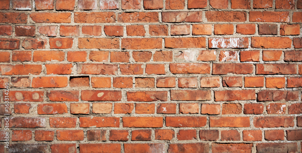 Ancient red brick wall. Simple brick wall background or texture. Stock  Photo | Adobe Stock