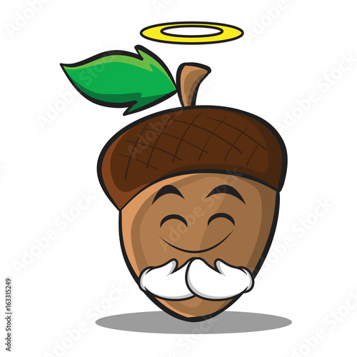 Innocent acorn cartoon character style