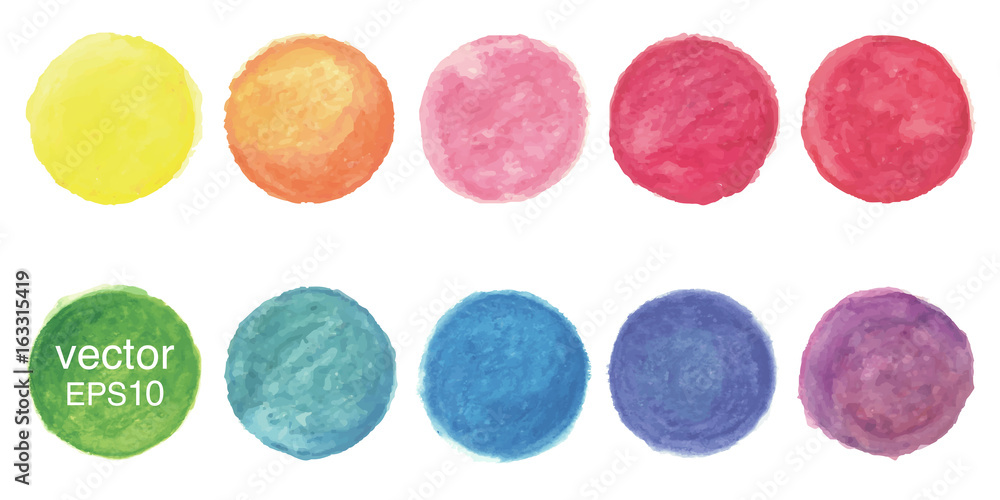 Vector watercolor circle background - obrazy, fototapety, plakaty 