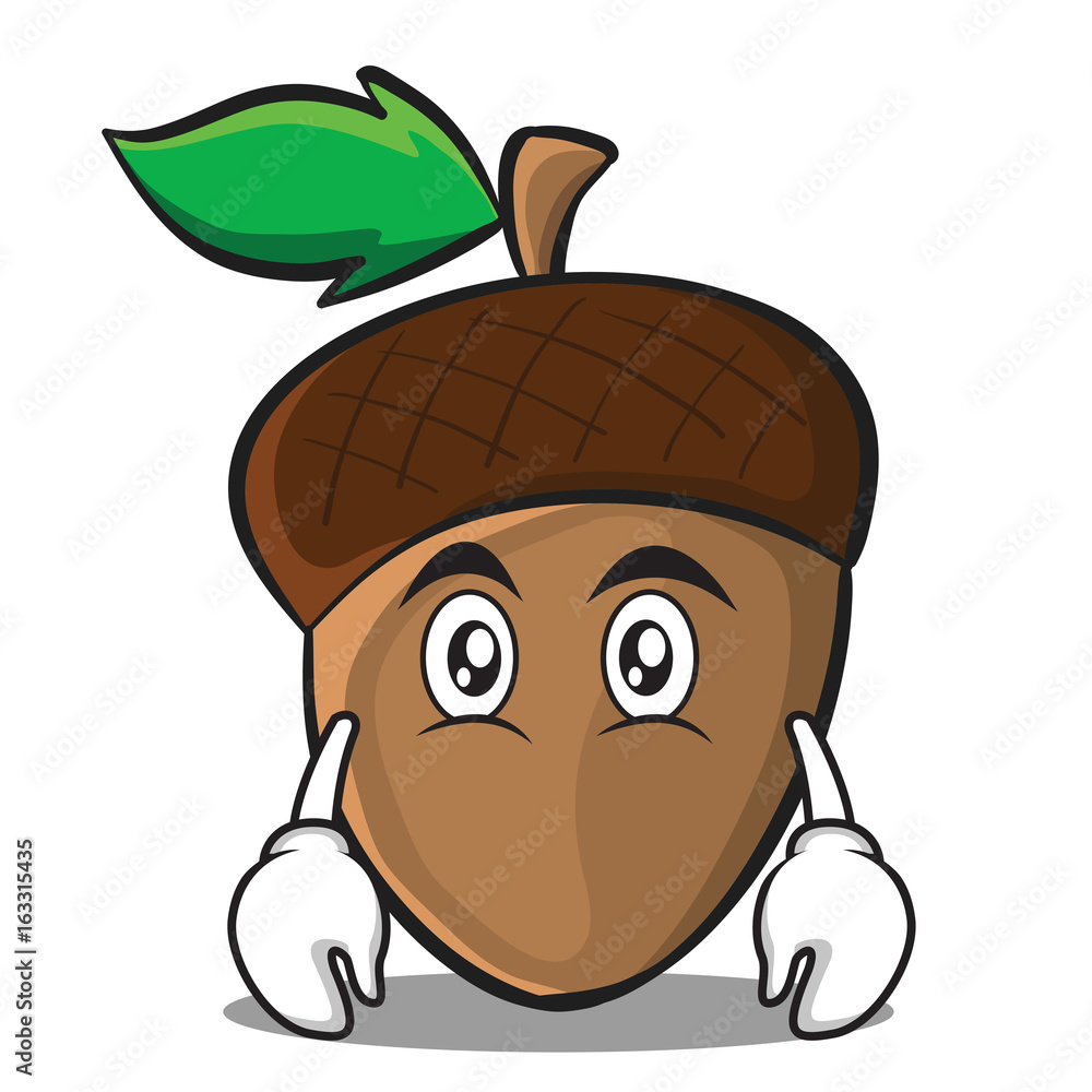 Flat face acorn cartoon character style Stock-Vektorgrafik | Adobe Stock