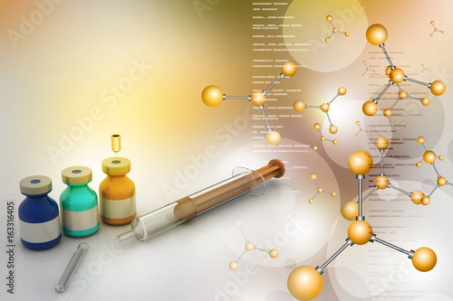 Canvas Print Ampoules and Syringe for Injection