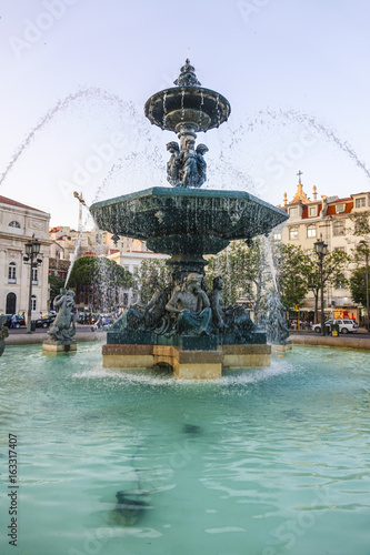 The fountains at Rossio Square in Lisbon