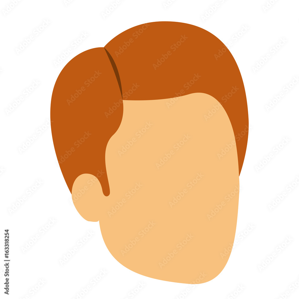 colorful silhouette of man faceless with red hair vector illustration colorful silhouette of man faceless with red hair vector illustration