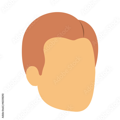 colorful silhouette of man faceless with light red hairstyle side parted vector illustration