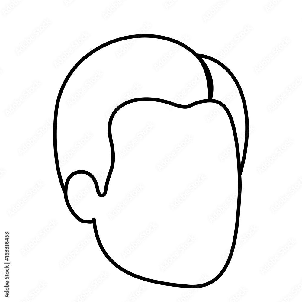 sketch silhouette of man faceless with hairstyle side parted vector illustration sketch silhouette of man faceless with hairstyle side parted vector illustration