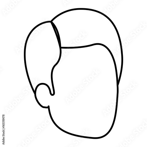 sketch silhouette of man faceless with haircut side parted vector illustration