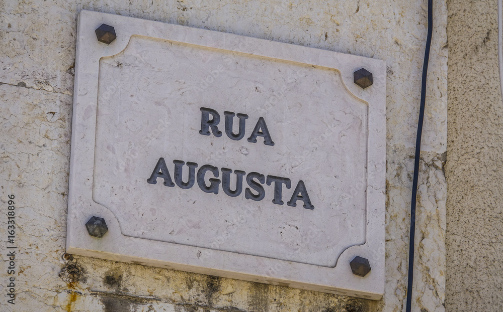 Popular Augusta Street in Lisbon pedestrian zone - Rua Augusta Popular Augusta Street in Lisbon pedestrian zone - Rua Augusta