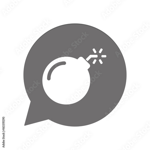 Graue Sprechblase rund - Bombe