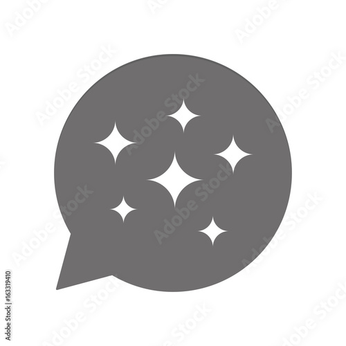 Graue Sprechblase rund - Glitzer