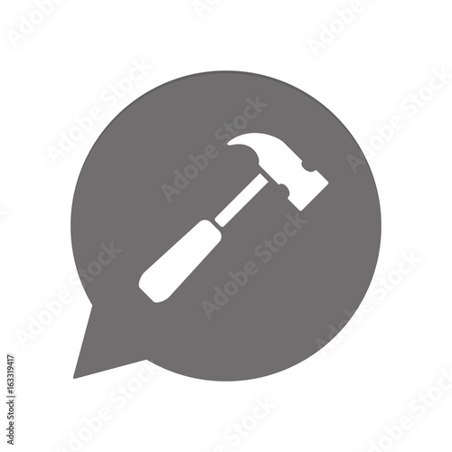 Graue Sprechblase rund - Hammer