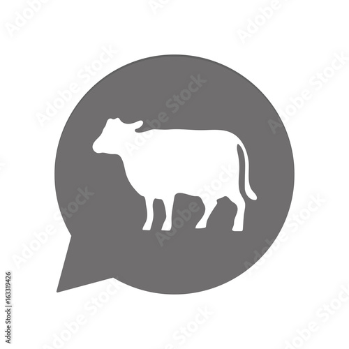 Graue Sprechblase rund - Kuh