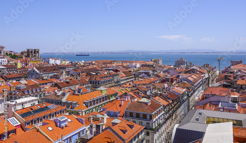 Amazing aerial view over the city of Lisbon
