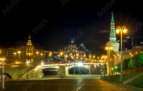 Behind the red square when the night time ,Moscow Russia