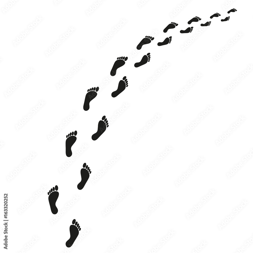 Traces of a man on a white background Traces of a man on a white background