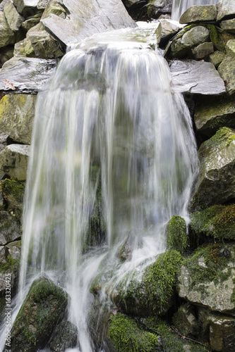 Small garden waterfall.