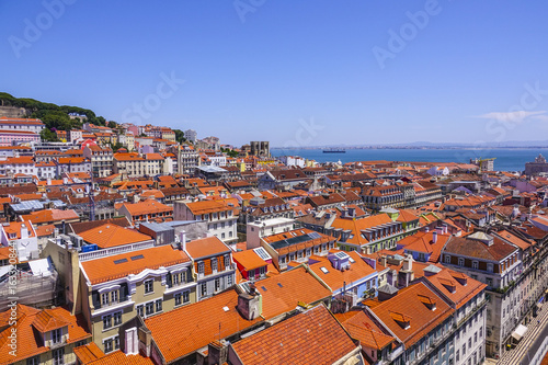 Amazing aerial view over the city of Lisbon