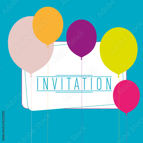 carte invitation et ballons