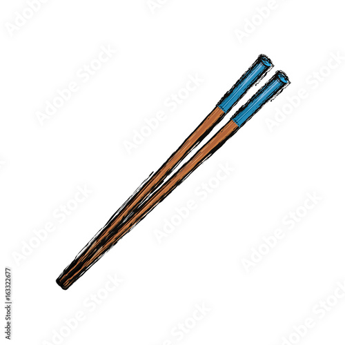 Food chopsticks isolated