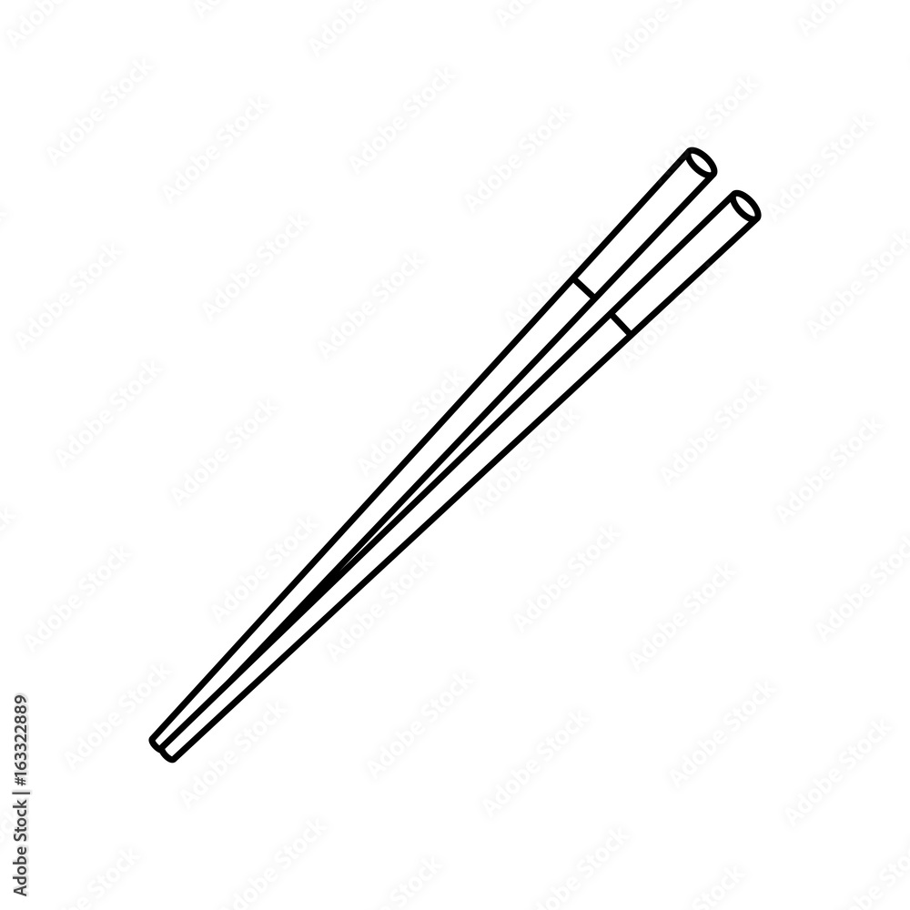 Food chopsticks isolated