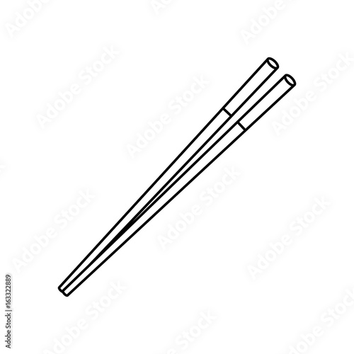 Food chopsticks isolated