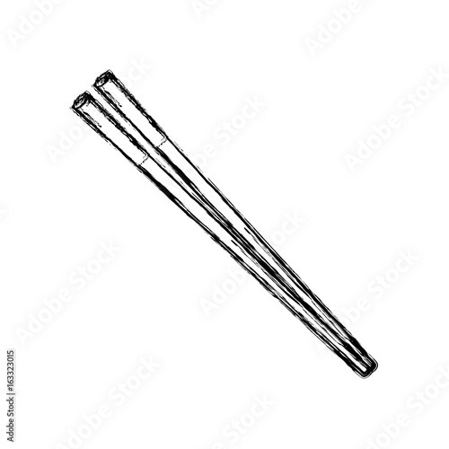 Food chopsticks isolated