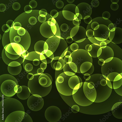 Circles bokeh with green abstract background