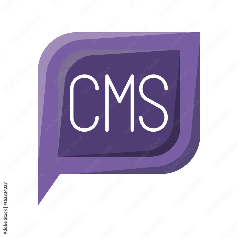 colorful silhouette dialogue square with tail with cms symbol vector illustration colorful silhouette dialogue square with tail with cms symbol vector illustration