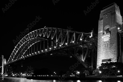 Sydney Harbour Bridge Night (black and white)