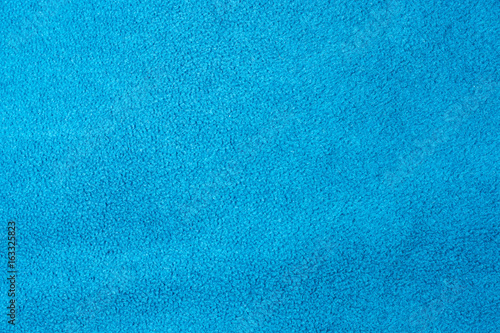 Blue towel close up seen from above