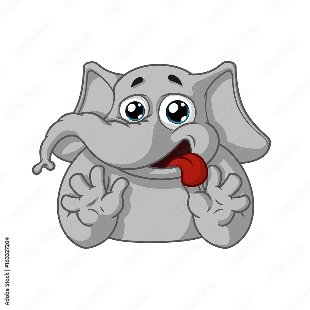 Elephant. Character. Wants-wants. Strong desire. Big collection of isolated  elephants. Vector, cartoon. Stock Vector | Adobe Stock