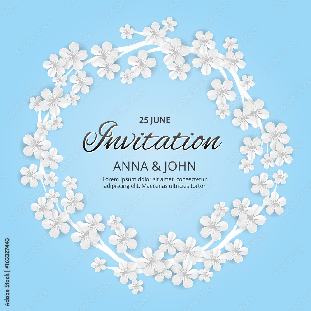 Wedding invitation sakura flowers Wedding invitation sakura flowers