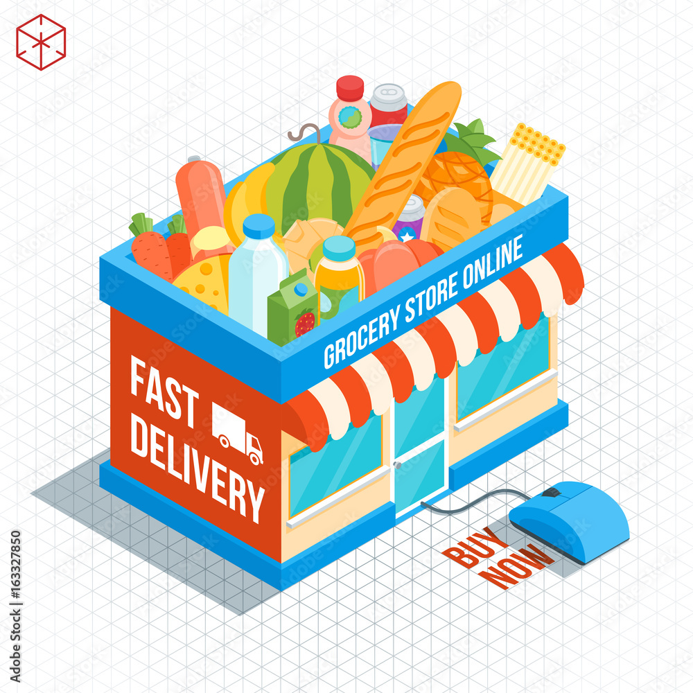 Fototapeta premium Isometric shop building