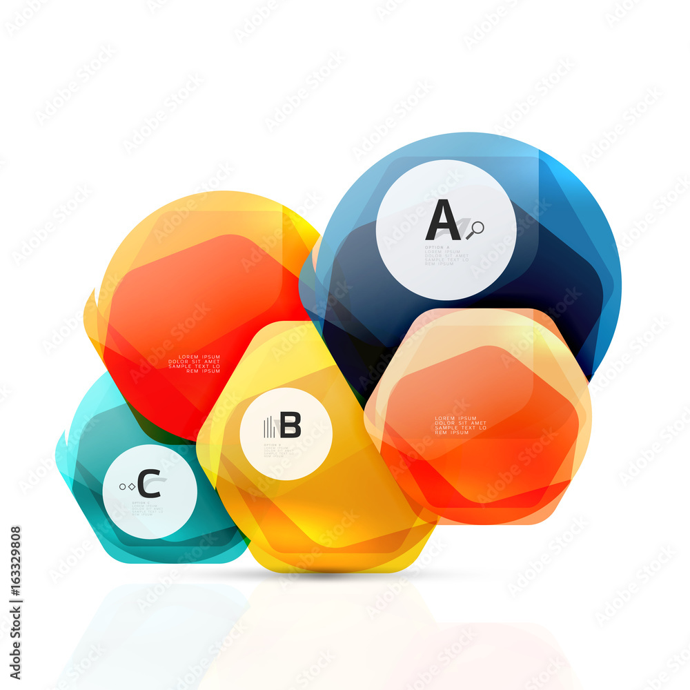Shiny style modern geometrical hexagons web boxes Shiny style modern geometrical hexagons web boxes