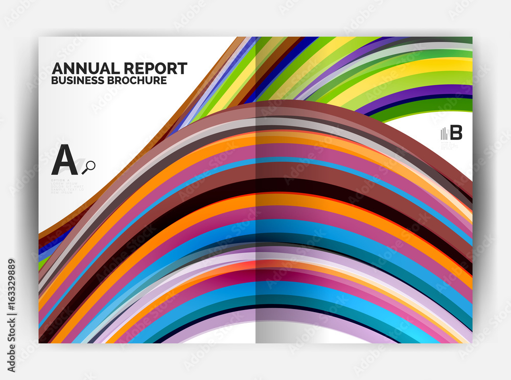 Business report cover template wave Business report cover template wave